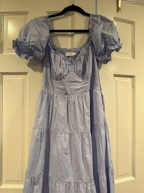 Astr Lavender Puff Sleeve Maxi Dress